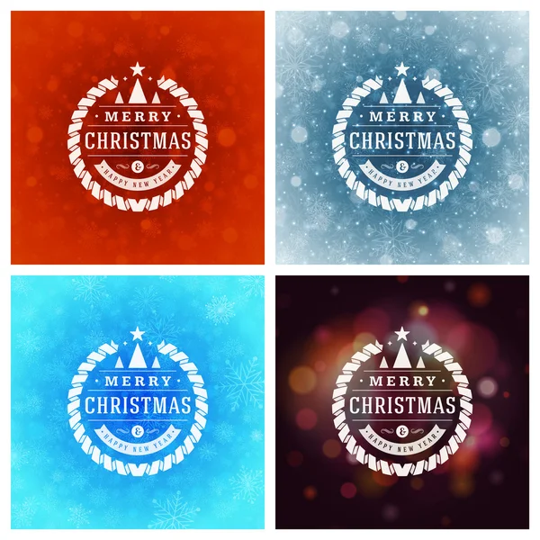 Typographie de Noël Cartes de souhaits Design Set . — Image vectorielle