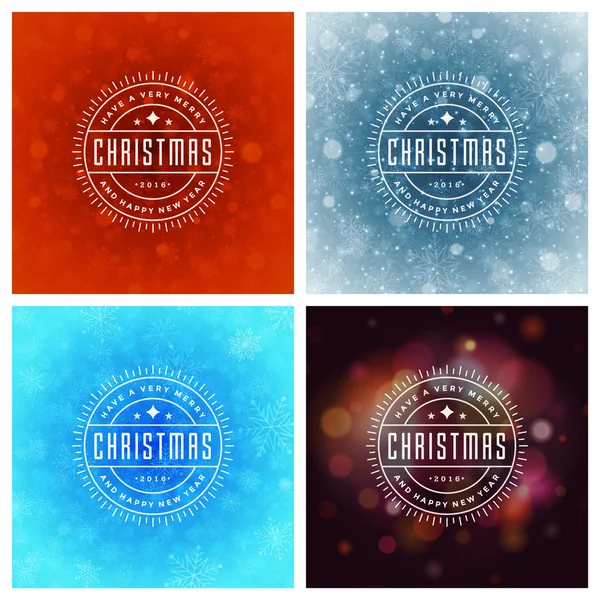 Typographie de Noël Cartes de souhaits Design Set . — Image vectorielle