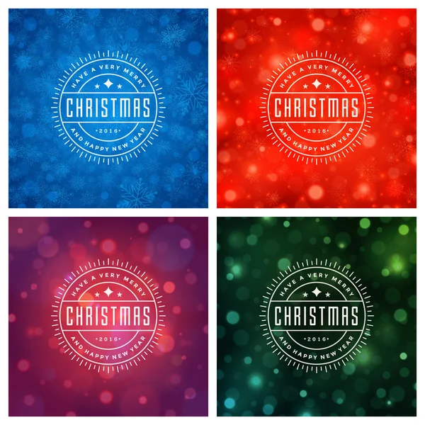 Weihnachten Typografie Grußkarten Design-Set. — Stockvektor