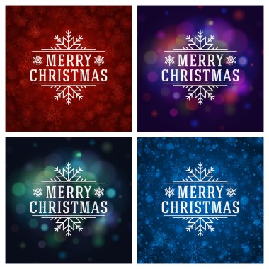 Tebrik kartları tasarım kümesi Noel tipografi.
