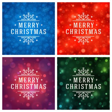 Tebrik kartları tasarım kümesi Noel tipografi.