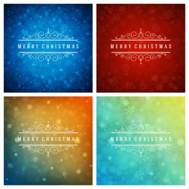 Tebrik kartları tasarım kümesi Noel tipografi.