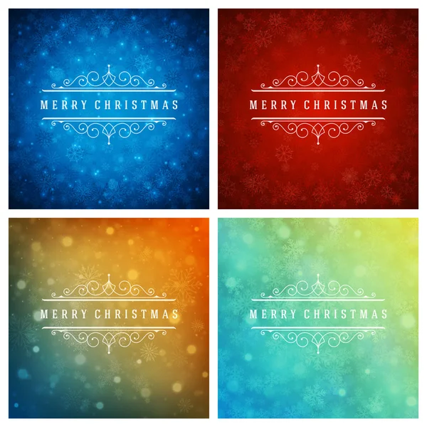 Weihnachten Typografie Grußkarten Design-Set. — Stockvektor