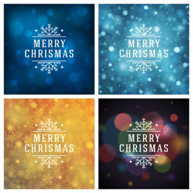 Tebrik kartları tasarım kümesi Noel tipografi.