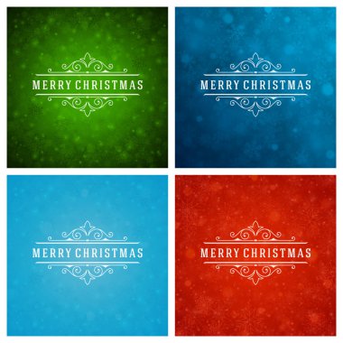 Tebrik kartları tasarım kümesi Noel tipografi.
