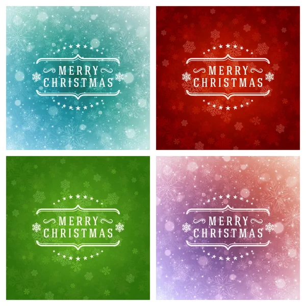 Navidad tipografía tarjetas de felicitación diseño conjunto . — Vector de stock