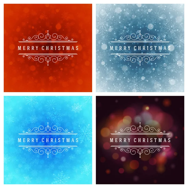 Weihnachten Typografie Grußkarten Design-Set. — Stockvektor