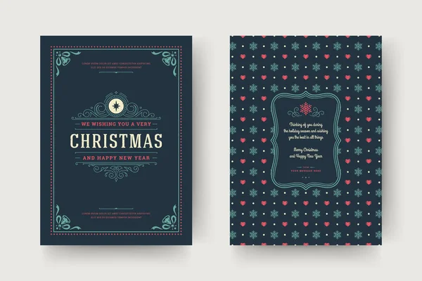 Weihnachten Grußkarte Design Vorlage Vektor Illustration. — Stockvektor