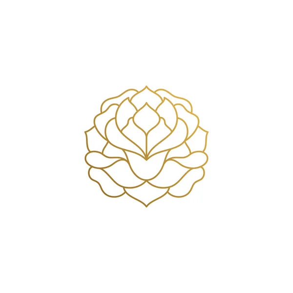 Outline design of elegant rose hand drawn with thin lines Stock Illustration