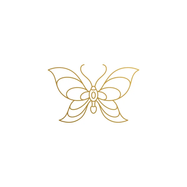 Линейная иконка летящей бабочки, нарисованная тонкими линиями — стоковый вектор