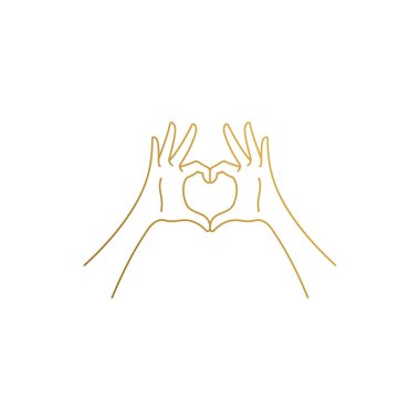 İnce çizgilerle çizilmiş el hareketlerinin doğrusal simgesi