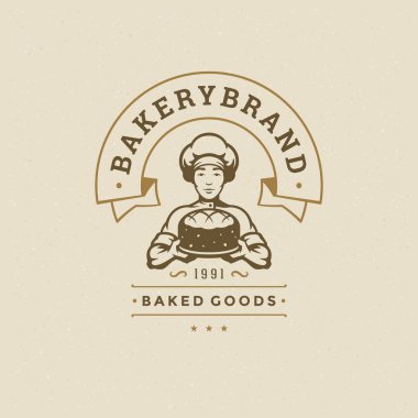 Fırın rozeti veya etiket vektör illüstrasyonu.