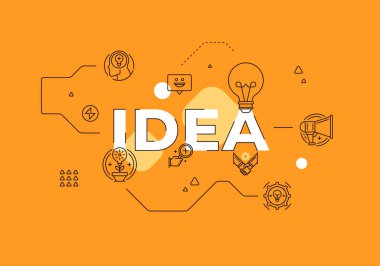 Fikir metni kavramı modern düz biçim vektör illüstrasyonuName