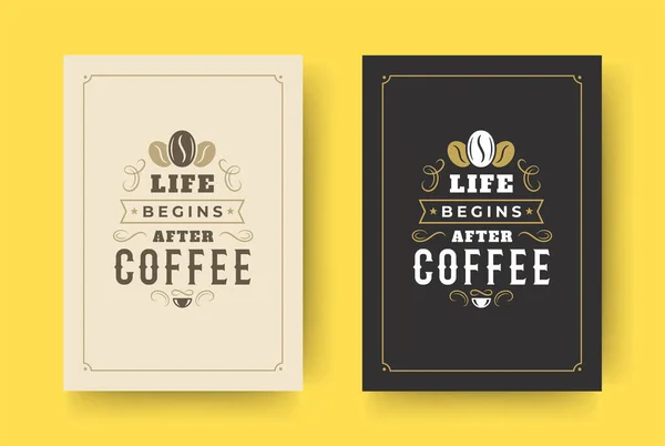 Koffie citaat vintage typografische stijl inspirerende zin ontwerp vector illustratie. — Stockvector