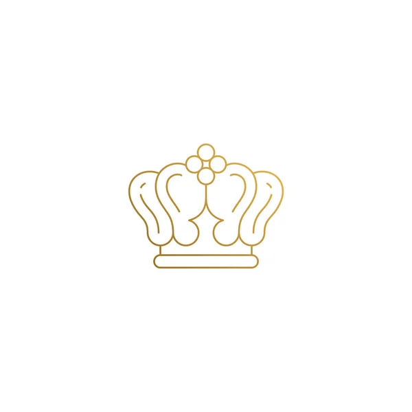 Linear design of golden crown hand drawn with thin lines — Stock Vector