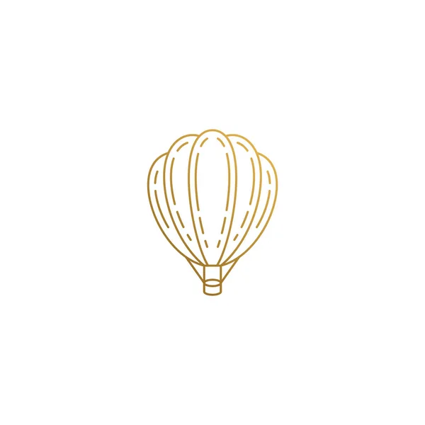 Vector design of hot air balloon hand drawn with thin lines —  Vetores de Stock