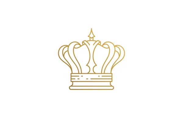 Koninklijke kroon hoofddeksel accessoire silhouet lineaire vector illustratie. — Stockvector