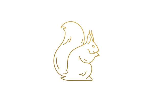 Illustration vectorielle de style linéaire moderne en forme d'écureuil. — Image vectorielle
