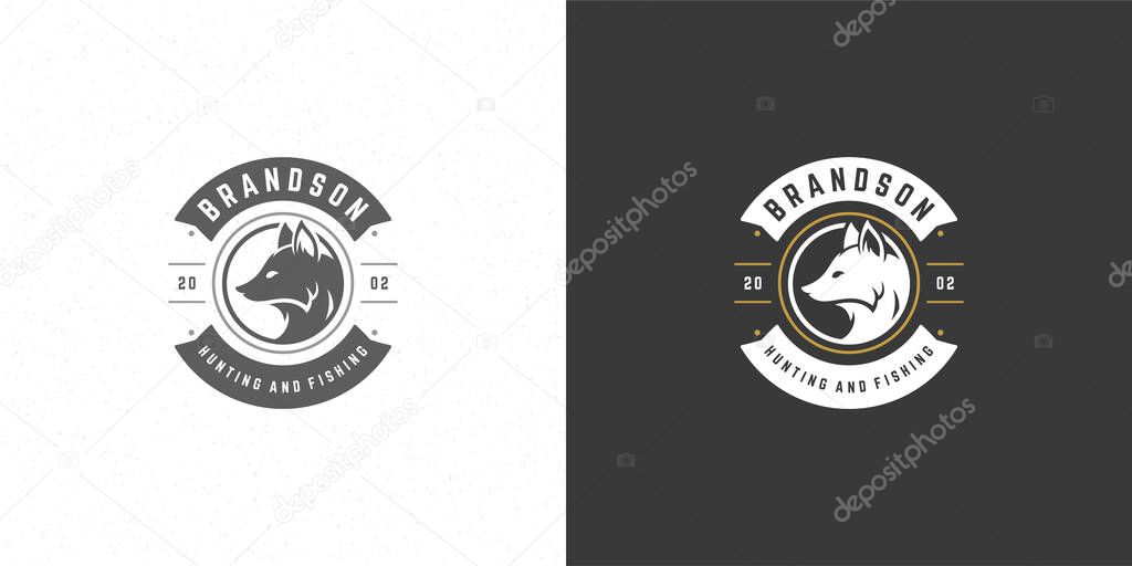 Fox head logo emblem vector illustration silhouette for shirt or print stamp