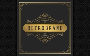 Klasik logo zarifleştirir sanat zarifliği Viktorya tarzı vektör şablonu tasarımı