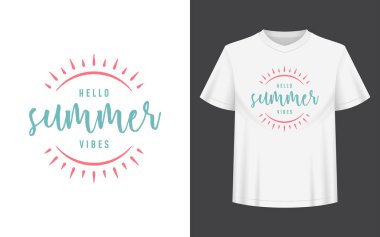 Yaz alıntısı ya da söylemi tişört, kupa, tebrik kartı ve fotoğraf kaplamaları için kullanılabilir