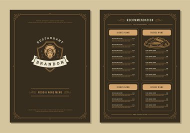 Restoran menüsü tasarım broşürü vektör çizimi