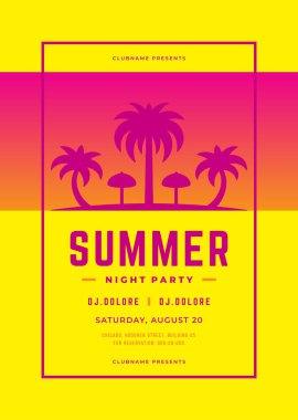 Yaz partisi posteri ya da broşür tasarımı modern tarz.