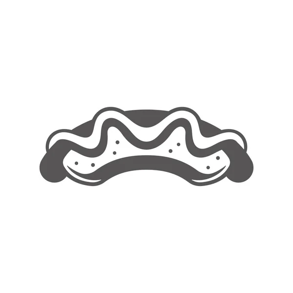 Silhouette hot dog isolée sur fond blanc illustration vectorielle — Image vectorielle