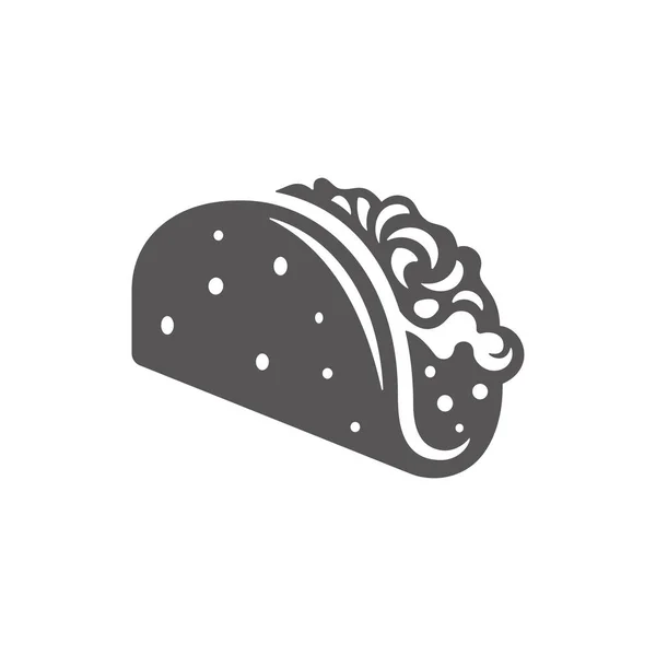 Tacos silhouette isolato su sfondo bianco vettoriale illustrazione — Vettoriale Stock