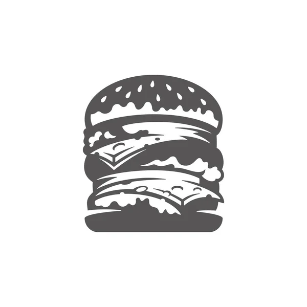 Icona Burger isolata su sfondo bianco illustrazione vettoriale. — Vettoriale Stock