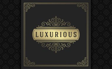 Klasik logo zarifleştirir sanat zarifliği Viktorya tarzı vektör şablonu tasarımı