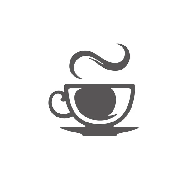 Kaffe kopp silhuett isolerad på vit bakgrund vektor illustration — Stock vektor