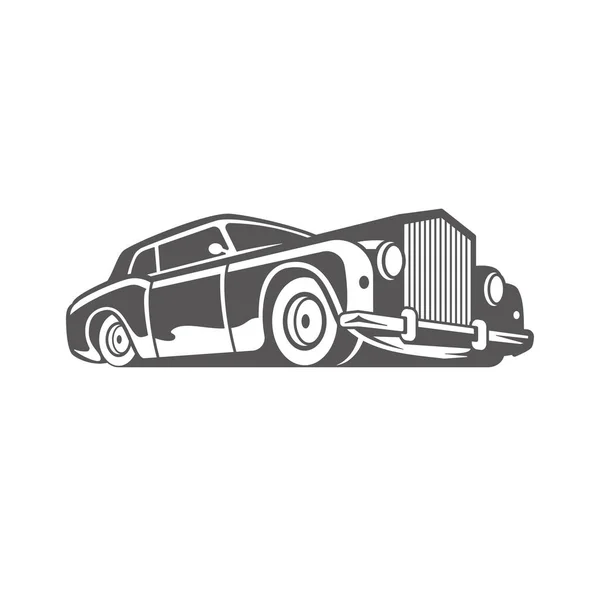 Ícone de carro clássico isolado na ilustração vetorial de fundo branco. — Vetor de Stock