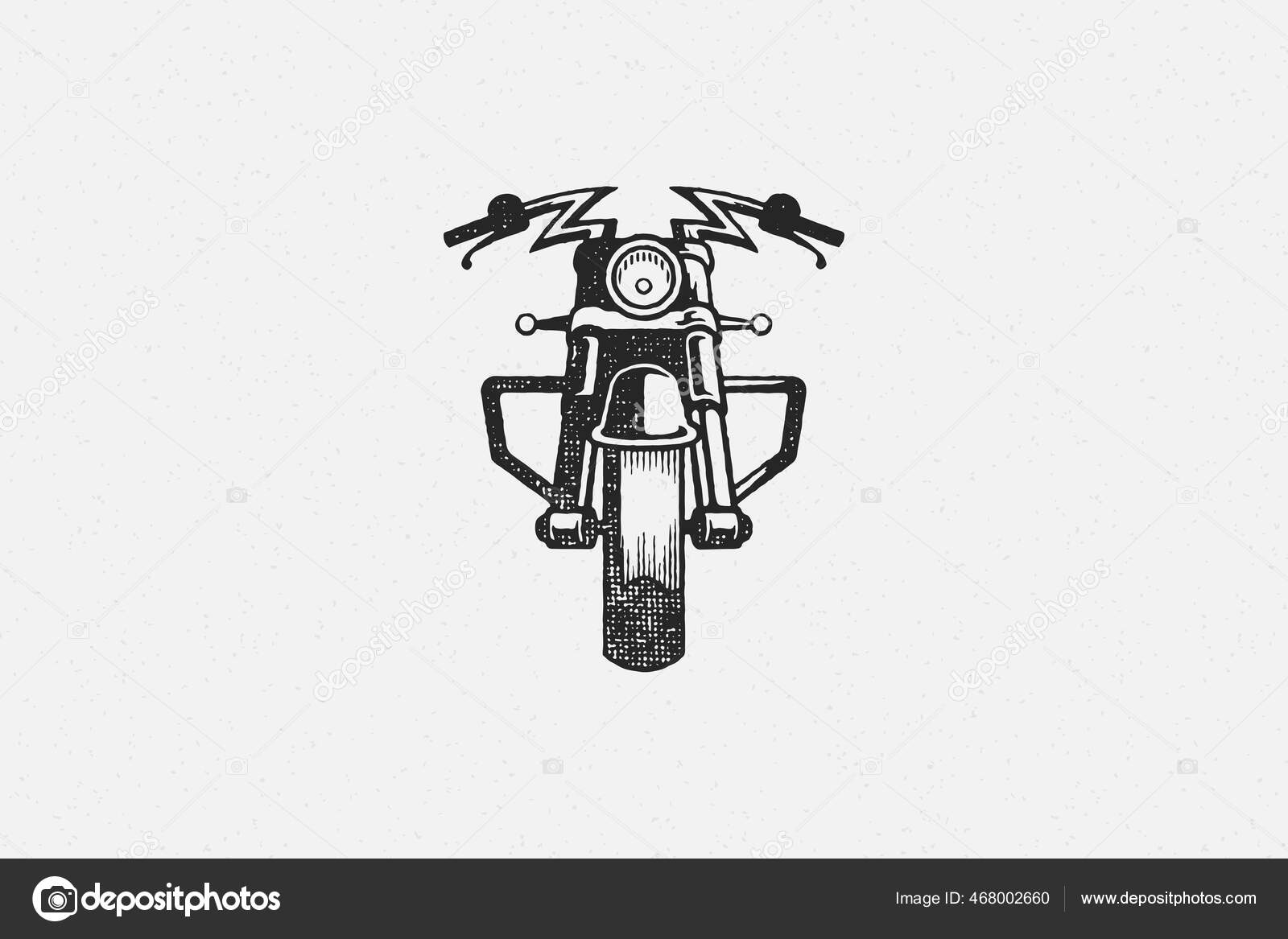 Desenho de ilustração vetorial desenhada à mão para moto de