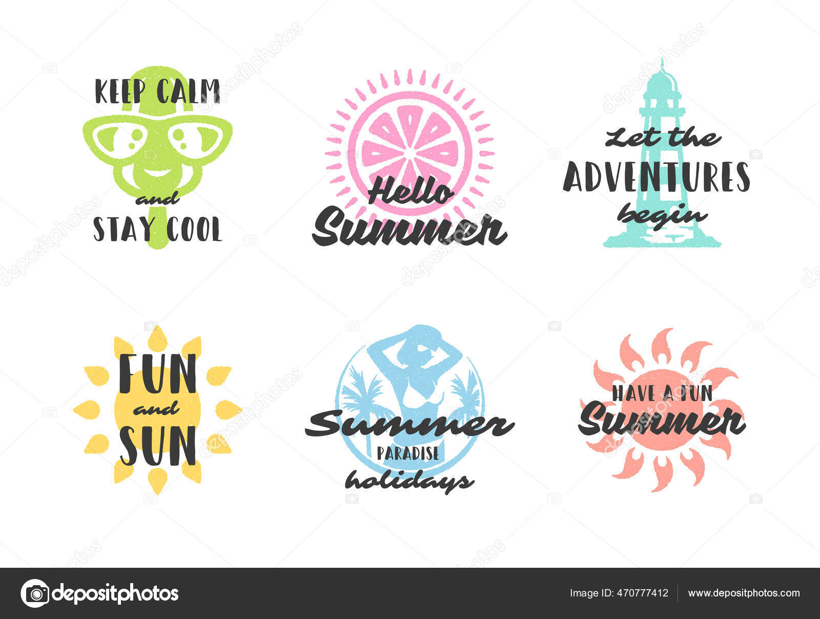 Tipografía de vacaciones de verano diseño de citas inspiradoras para  carteles o conjuntos de ropa Vector de stock #470777412 de ©Provectors, image size:1600x1208