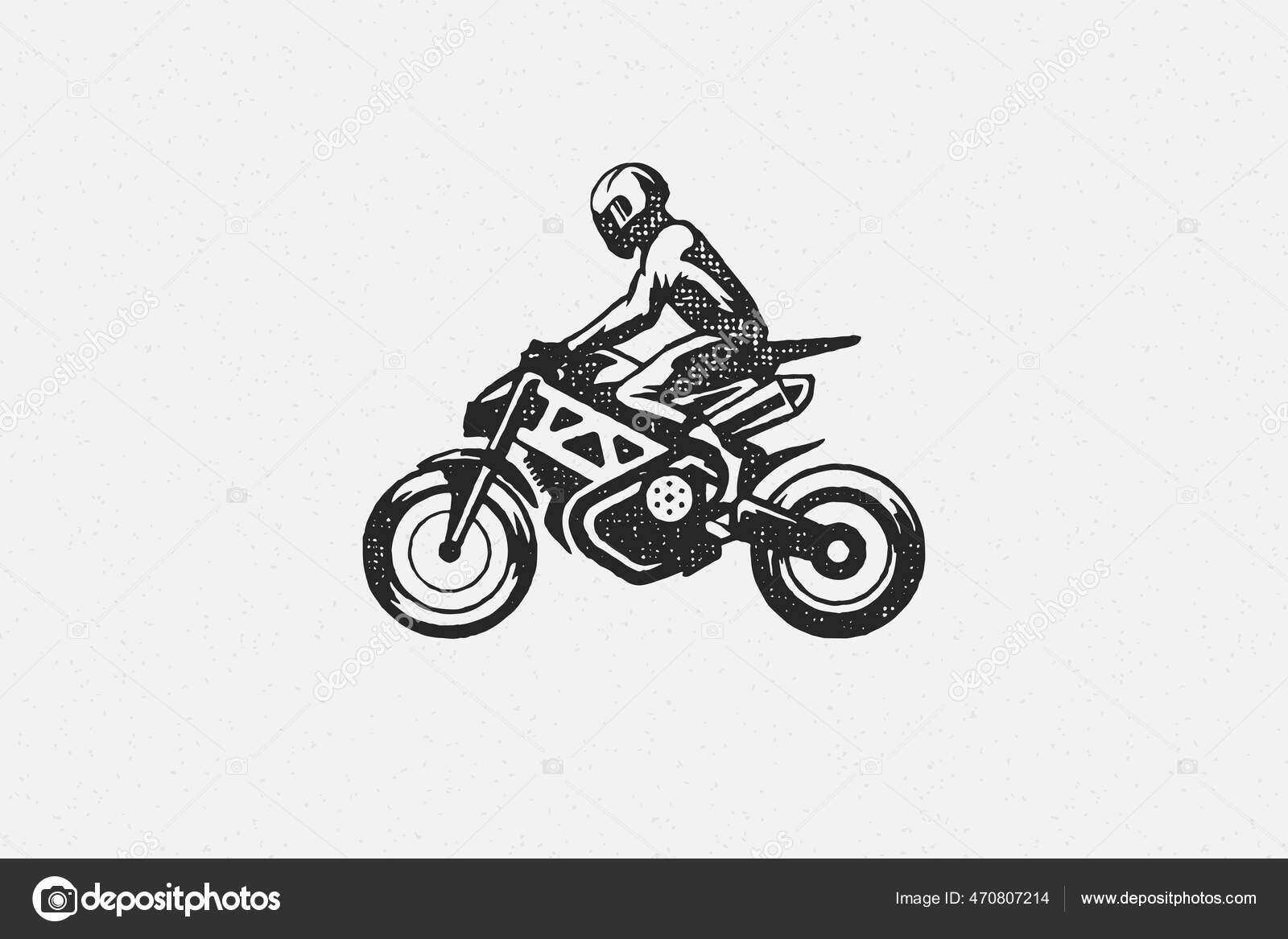 Esboço De Mão De Corrida De Motocicletas Ilustração do Vetor