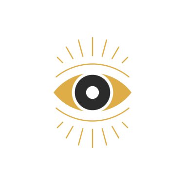 Sihirli göz izleme el çizimi siluet vektör çizimi