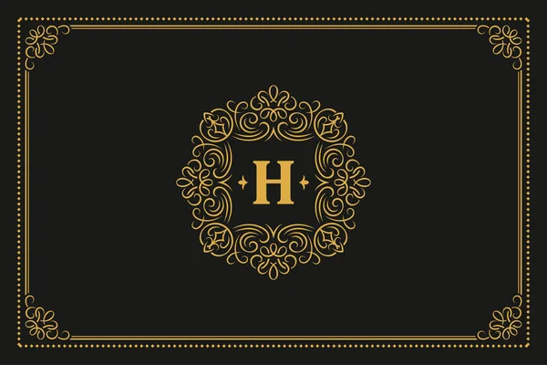 Luxury ornament vintage monogram logo letter template design vector illustration. — Stock Vector