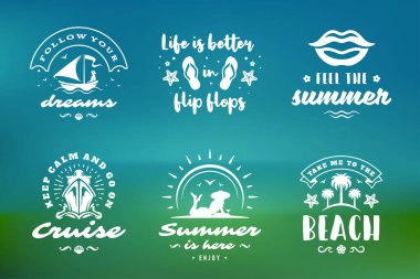 Yaz tatili tipografisi ilham verici alıntılar ya da deyimler tasarımı