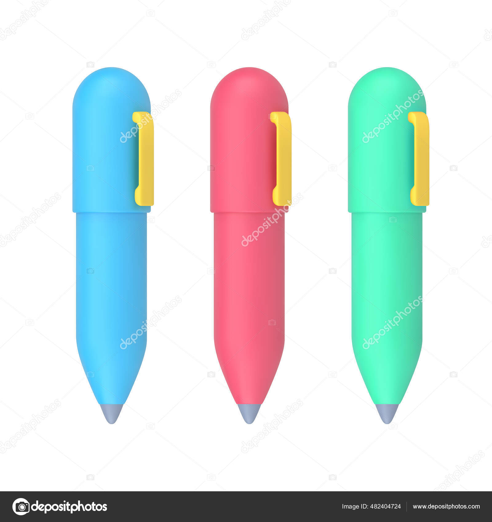 Χρωματιστά 3d στυλό. Ροζ ογκομετρική γραφική ύλη για γραφή και σχέδιο  Διανυσματικό Αρχείο από ©Provectors482404724