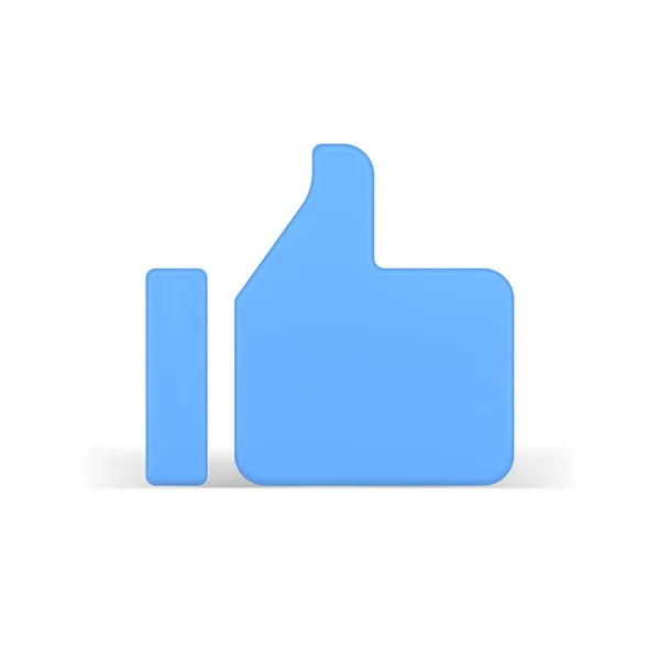Internet azul 3d como. Símbolo social online pulgar hacia arriba — Vector de stock