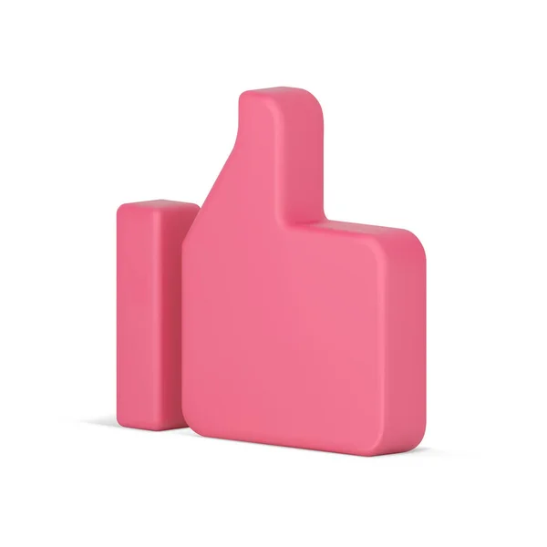 ピンクの現実的な3Dのように。シンプルなデザインのボリューム記号 — ストックベクタ