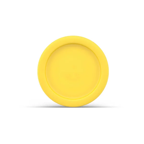 Moneda de oro 3d. Círculo amarillo simple del metal precioso — Vector de stock