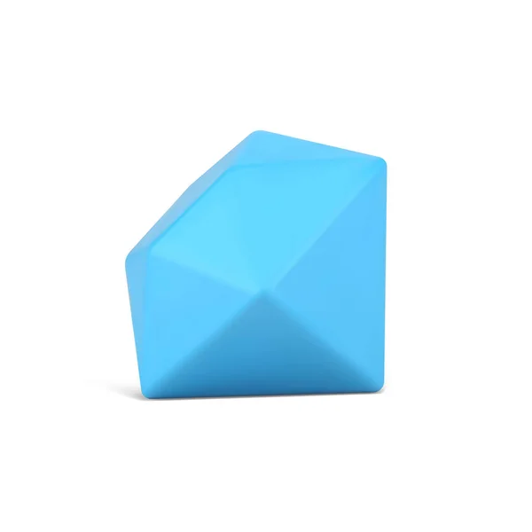 Blauer volumetrischer Diamant. Schmuckstück mit edlen Saphir-Facetten — Stockvektor
