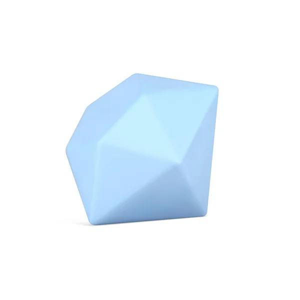 Diamante 3d azul pálido. Decoración de joyas con zafiro precioso — Vector de stock
