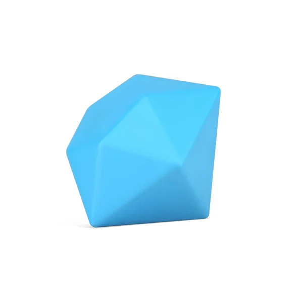 蓝色3D现实钻石。具有几何形状的珍贵稀有蓝宝石 — 图库矢量图片