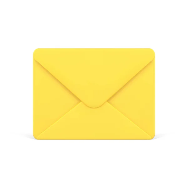 Envelope 3d fechado amarelo. Carta volumosa não lida — Vetor de Stock