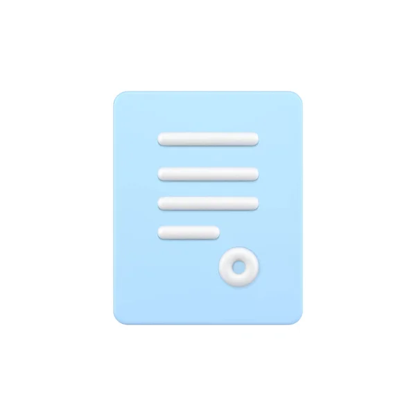 Obchodní 3d smlouva s pečetí. Modrý list s bílými pruhy abstraktního textu — Stockový vektor