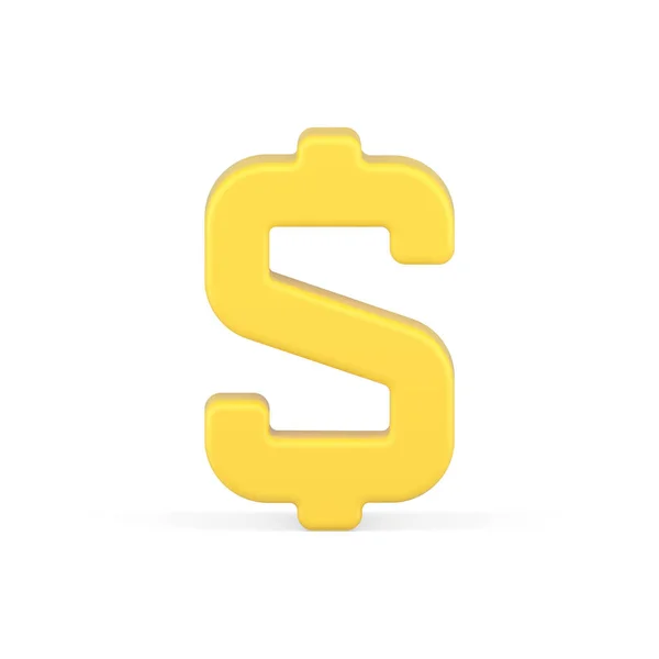 Guld 3d dollar symbol. Volymtecken finansiell valuta — Stock vektor
