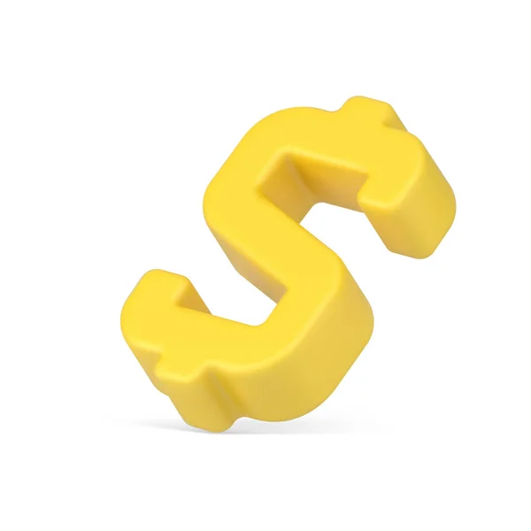 Tilted oro símbolo del dólar 3d. Signo volumétrico americano moneda financiera — Vector de stock